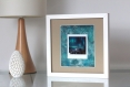 Photographie instax square sur papier acrylique - thème : aurore boréale #11 // décoration originale