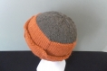 Modèle tricot bonnet citrouille bébé à adulte bicolore