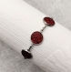 Bracelet acier inoxydable simili cuir dragon rouge, fermoir mousqueton, cadeau femme