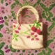 Handmade beige cherry women's chic hand bag