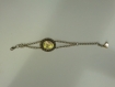 Bracelet nacre sur support ovale couleur bronze