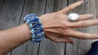 Bracelet 100% recyclage, capsules nespresso bleues