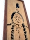 Portrait encadré en bois découpé du chef sioux sitting bull