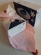 Housse de boite à mouchoir en tissu rose pale - ours et parapluie -