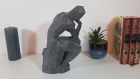 Statuette le penseur de rodin imitation granit noir imprimée en 3d
