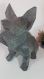 Grande statuette bulldog imitation granit noir imprimée en 3d