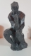 Statuette le penseur de rodin imitation granit noir imprimée en 3d