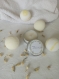 Bombes de bain + bougie artisanales senteur jasmin / panier crochet