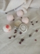 Bombes de bain + bougie artisanales senteur rose / panier crochet