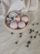Bombes de bain + bougie artisanales senteur rose / panier crochet