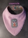 Bavoir bandana, pour petites bavouilles, éponge rose, tissu coton chouettes     