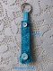 Porte clefs tissu et boutons couleur turquoise 