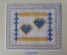 Carte félicitations mariage cœurs bleu et jaune