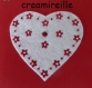 Carte saint valentin rouge cœur feutrine blanc brodé
