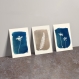 SurprÏse - 2x cartes postale en cyanotype en papier recyclé *upcycling*