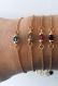 Ensemble de bracelets femme gourmette pierre naturelle et perles heishi plaqué or 24 k, bracelet doré, cadeau de noel, bijoux cadeaux