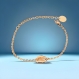 Bracelet femme gourmette coquillage plaqué or 24 k, bracelet doré, bracelet coquillage, bijoux cadeaux, bijou femme or cadeau de noel