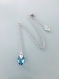 Collier aquamarine en acier inoxydable, bijoux, collier pierre bleue, bijou pierre marine, pierre naturelle, porte bonheur, cadeau de noel