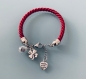 Bracelet à parfumer en soie tissée rouge avec trèfle, cadeau de noel, bracelet femme, bijou trèfle, cadeau  femme anniversaire