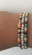Bracelet femme en perles multicolores et heishi or, bracelet doré, bracelet perles, bijoux cadeaux, bijou femme or cadeau de noel