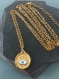Collier femme œil grec turquoise en zamak doré, collier doré, bijou doré, collier mystique, bijou femme,  , bijoux cadeaux cadeau de noel