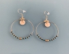 Boucles d'oreilles créoles ethniques dorées en acier inoxydable et perles miyuki or et turquoise, bijou femme, cadeau de noel, cadeau femme