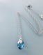 Collier aquamarine en acier inoxydable, bijoux, collier pierre bleue, bijou pierre marine, pierre naturelle, porte bonheur, cadeau de noel