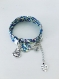 Bracelet femme bouddha liberty fleuri et perle à parfumer, bracelet bouddhiste, bracelet bleu, bijou liberty, bracelet, cadeau de noel