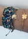 Bracelet femme gourmette trèfle en acier inoxydable doré, bracelet femme, bracelet doré,  , bijoux cadeaux, constellation cadeau de noel