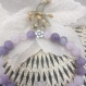  bracelet pierre naturelle bonbon quartz rose et lépodolite violet