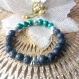 Bracelet bouddha noir et vert- pierre de lave - malachite