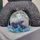 Boucles d'oreille créoles étoile - pierres naturelles quartz bleue