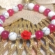  bracelet rose rouge passion - pierres naturelles agate veine de dragon rouge et howlite