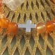 Bracelet symbole croix - pierres naturelles cornaline et jade d'australie