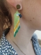 Boucles d'oreilles perroquets verts