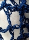 Étole faite main au crochet bleu marine