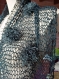 Large étole ajourée et légère noire pour sorties tricotée main