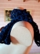 Écharpe tricotée au crochet bleu marine