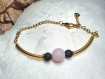 Bracelet quartz rose pierre de lave gem aphrodite 
