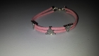 Bracelet en suedine rose  - ref25