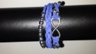 Bracelet en suédine bleu foncé - infini - ref13