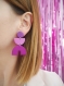 Boucles d’oreilles en pâte polymère sunny - violet, rose & fuchsia | fait main en france