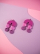 Boucles d’oreilles en pâte polymère rainbow - fuchsia, rose & violet | fait main en france