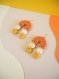 Boucles d’oreilles en pâte polymère rainbow - orange, jaune pastel & jaune | fait main en france