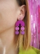 Boucles d’oreilles en pâte polymère rainbow - fuchsia, rose & violet | fait main en france