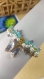 Bracelet papillon lavande en verre et perles en verre et nacrées