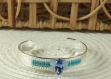 Bracelet jonc laiton argenté cristal de swarovski
