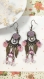 Boucles d'oreilles vintage style fleurs et perles violettes