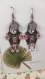 Boucles d'oreilles vintage style fleurs et perles violettes