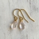 Boucles d'oreilles quartz rose et fil gold-filled 14k / pierres naturelles / fait main en france